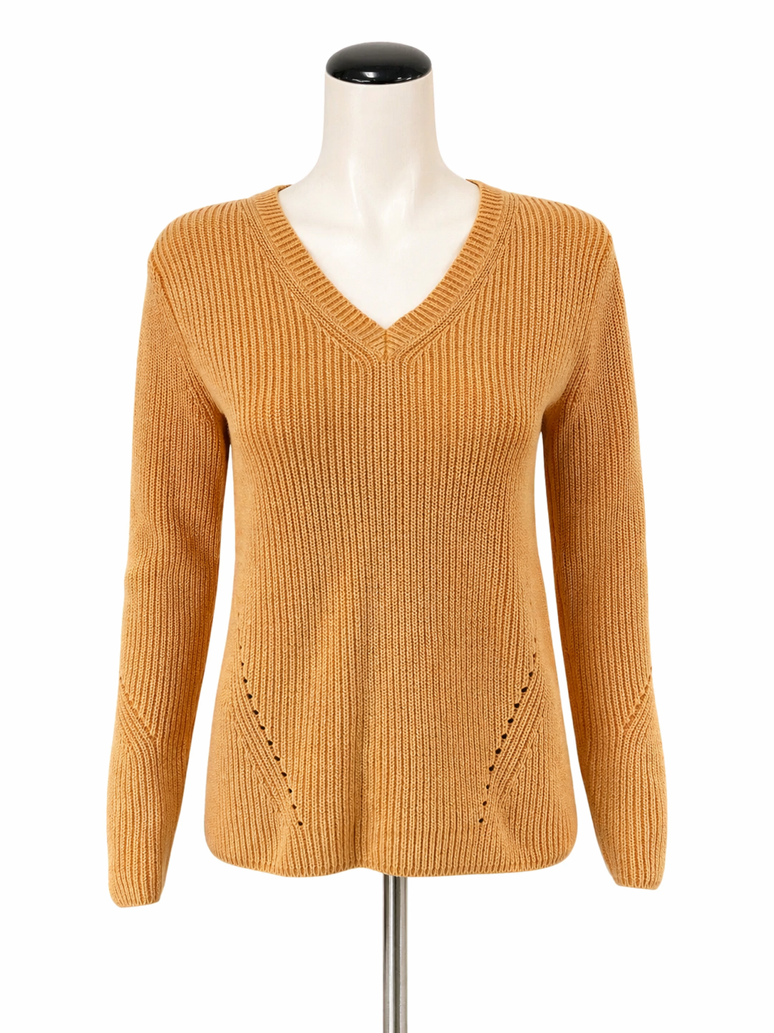 Tyler Boe Orange Long Sleeve V-Neck Ribbed Knit Cotton Sweater Orange Size XS NWT - Size XS