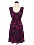 Calvin Klein black/pink/purple A-Line Draped Neck Abstract Animal Print Dress Size 4 - Size 4