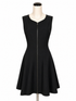 Theory Black Fit and Flare Black Virgin Wool Front Zip Fit & Flare Dress Size 6 - Size 6