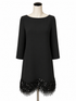Kate Spade New York Black Shift Sequin Fringe Crepe Shift Dress Black Size 6 - Size 6