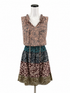 cabi Pink/Navy/Tan Dress Siren Floral Racerback Blouson Dress Pink Navy Size Small - Size S