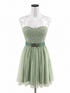 Mystic sage Mini Sage Green Strapless Tulle Dress Embroidered Bodice Medium - Size M