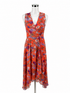 Calvin Klein Coral/Purple Maxi Coral Purple Floral High-Low Maxi Dress Size 4 - Size 4