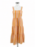 Free Assembly pink/orange Midi Striped Tiered Midi Sundress XS - Size XS
