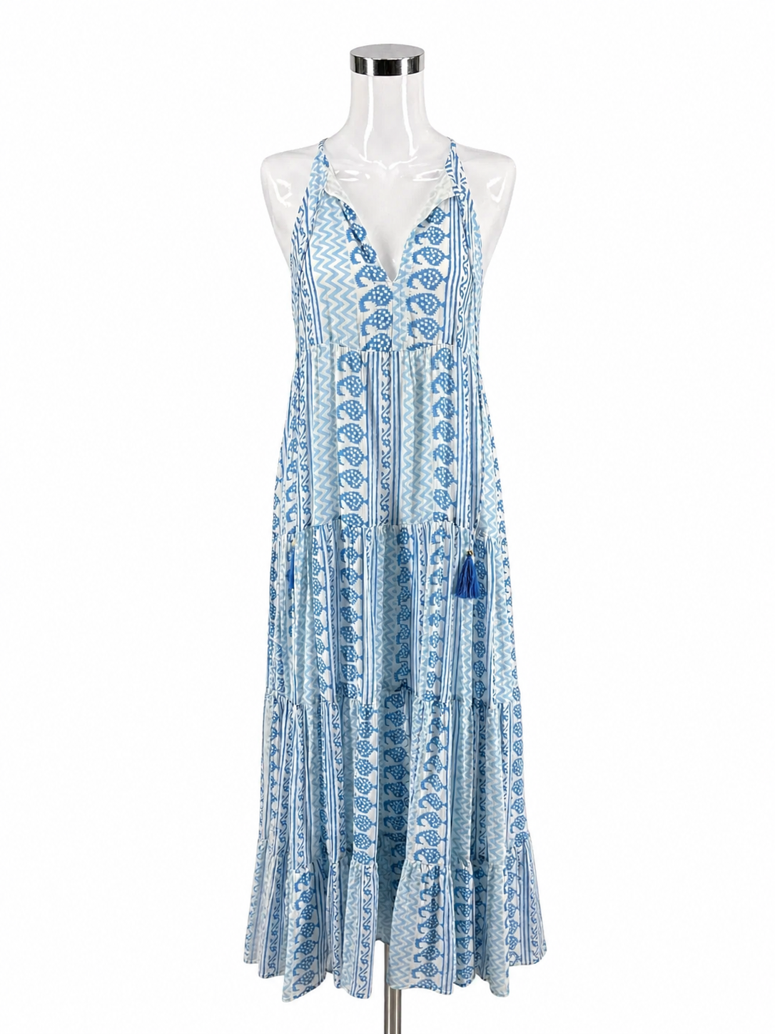 Oliphant Size XS blue/white Print Pre-Owned Ladies New With Tags Dress