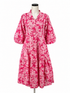 Hyacinth House pink/dark pink Maxi Hayes Pink Floral Silhouette Print Tiered Mini Dress Size Small - Size S
