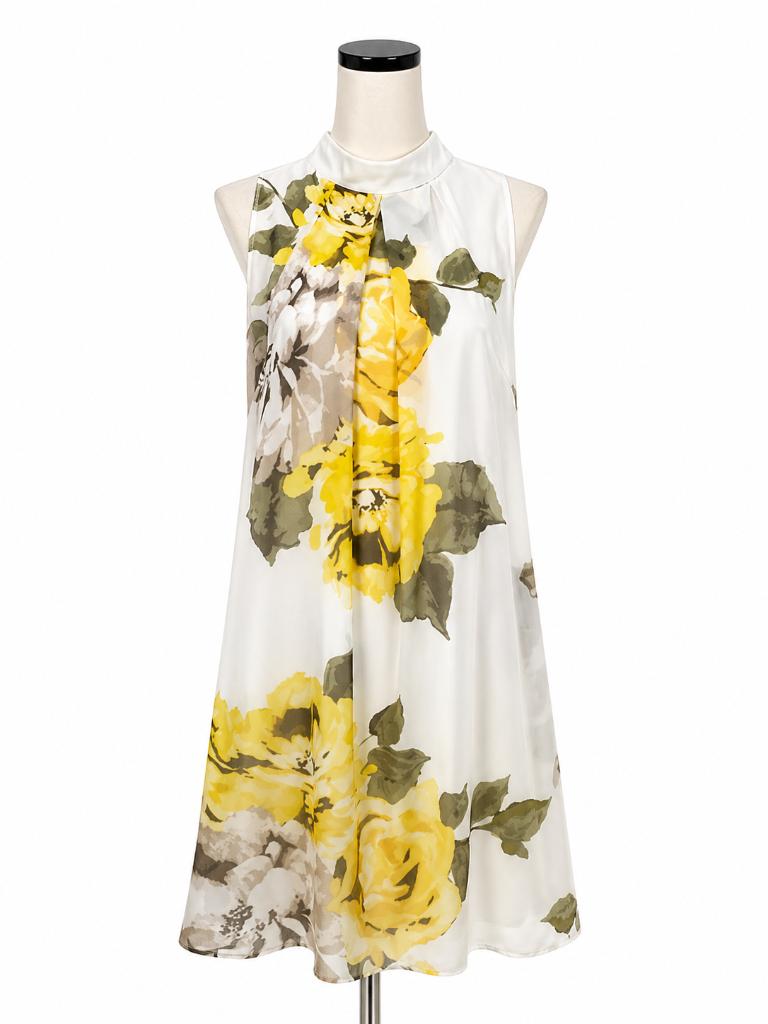 Robbie Bee Size 14 white/yellow/tan Floral Pre-Owned Ladies Dress