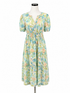 Casa Cabana white/peach/aqua Maxi Floral Print Tiered Midi Dress Size Medium - Size M