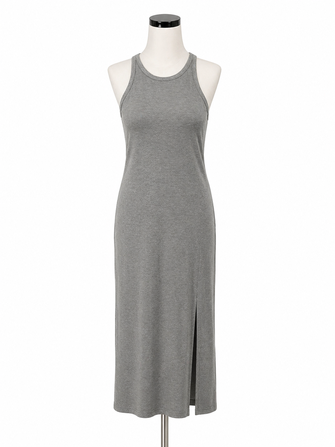 Athleta Santorini Thera Ribbed Racerback Maxi Dress Gray Size Small