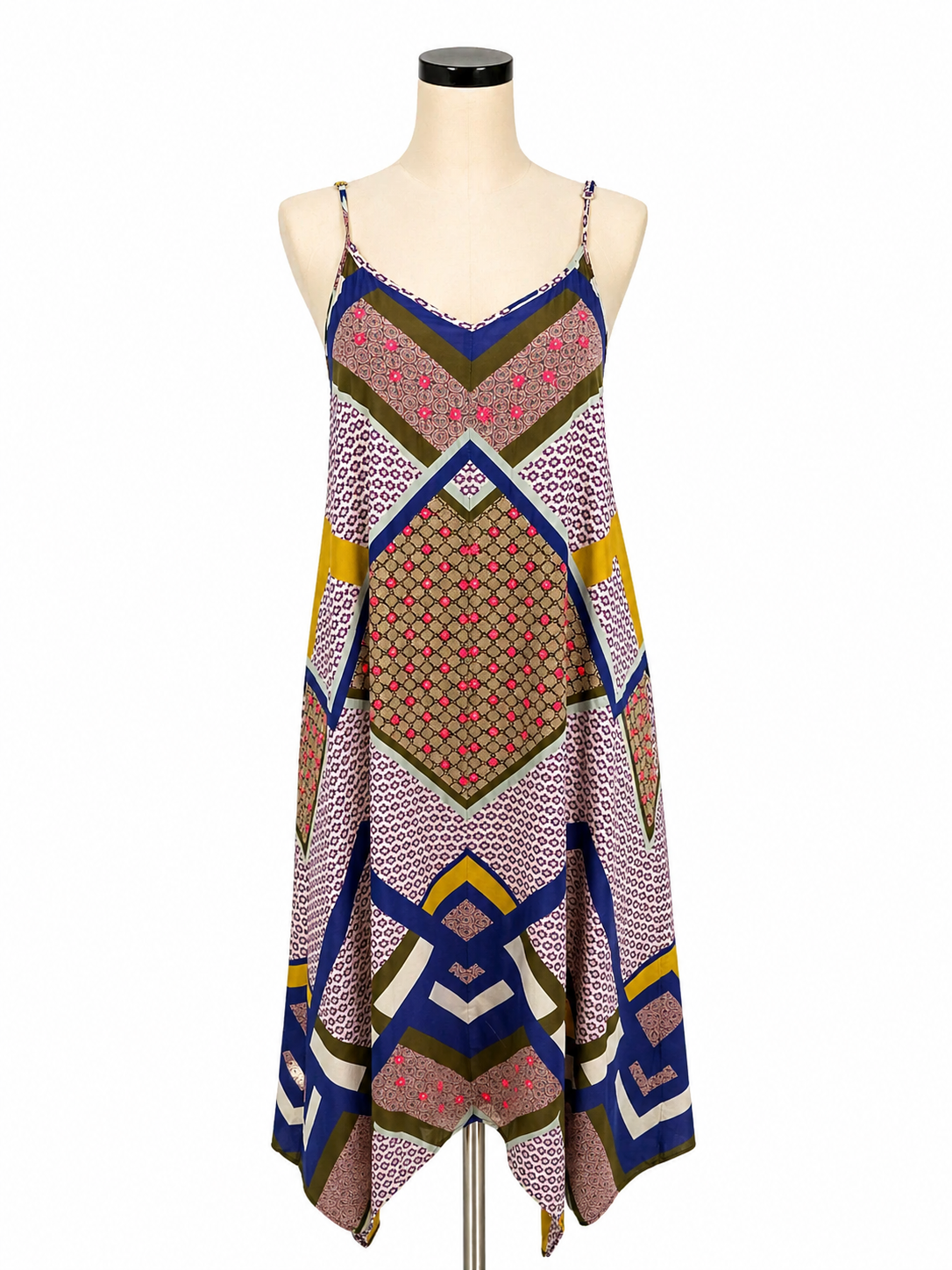 Sundance Multi Color Maxi Calista Patchwork Print Bohemian Midi Dress Size Medium - Size M