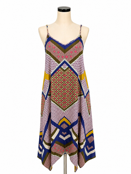 Sundance Multi Color Maxi Calista Patchwork Print Bohemian Midi Dress Size Medium - Size M