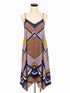 Sundance Multi Color Maxi Calista Patchwork Print Bohemian Midi Dress Size Medium - Size M