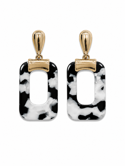 Gold-Tone Textured Oval Drop Earrings