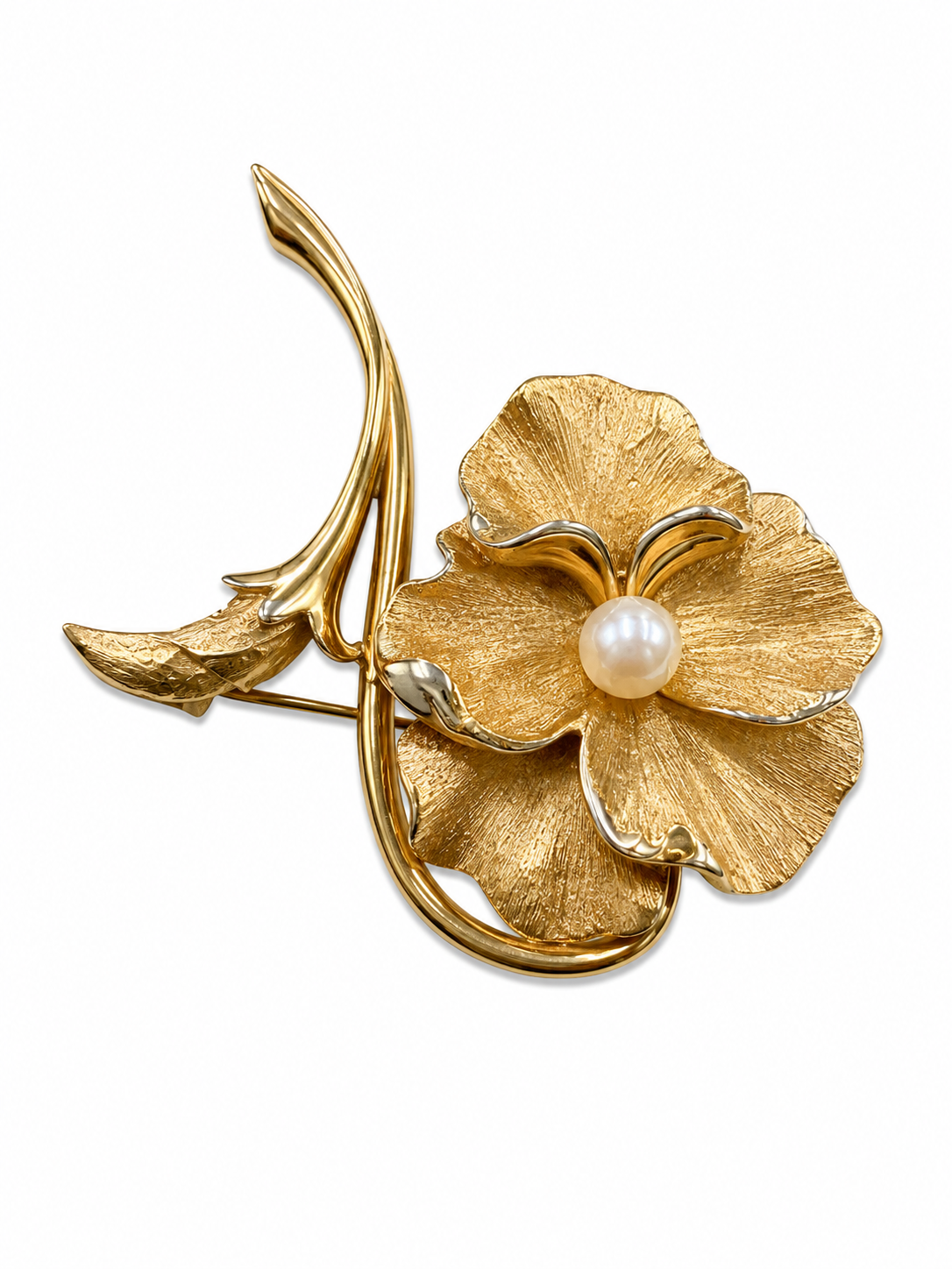 No Brand Gold Flower Brooch