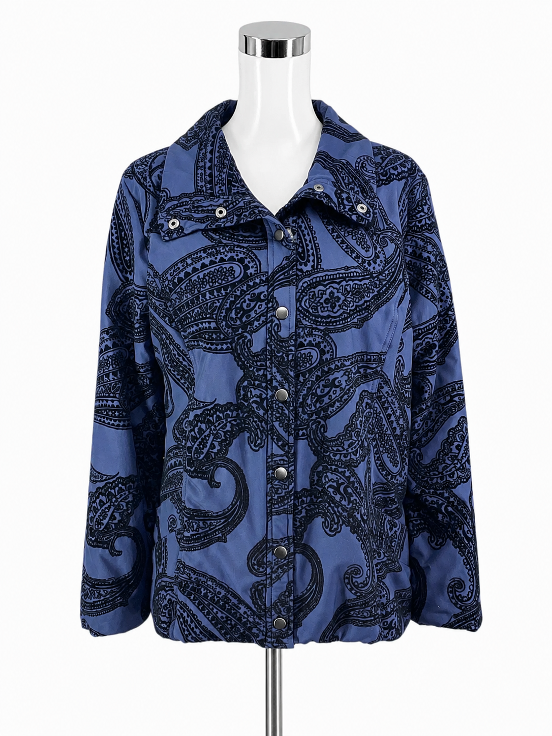 Zenergy Blue &amp; Black Paisley Jacket – Women’s Size Large – ONLINE ONLY