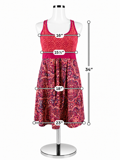 Tehama Pink/Orange Print Pre-Owned Ladies Dress - Size Small - ONLINE ONLY