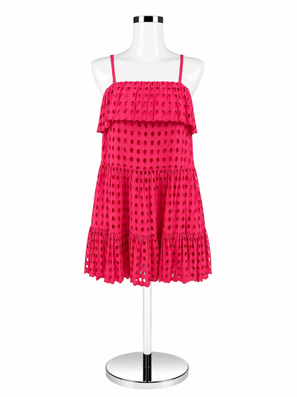 Solid &amp; Striped Size Small Coral Crochet Pre-Owned Dress - ONLINE ONLY