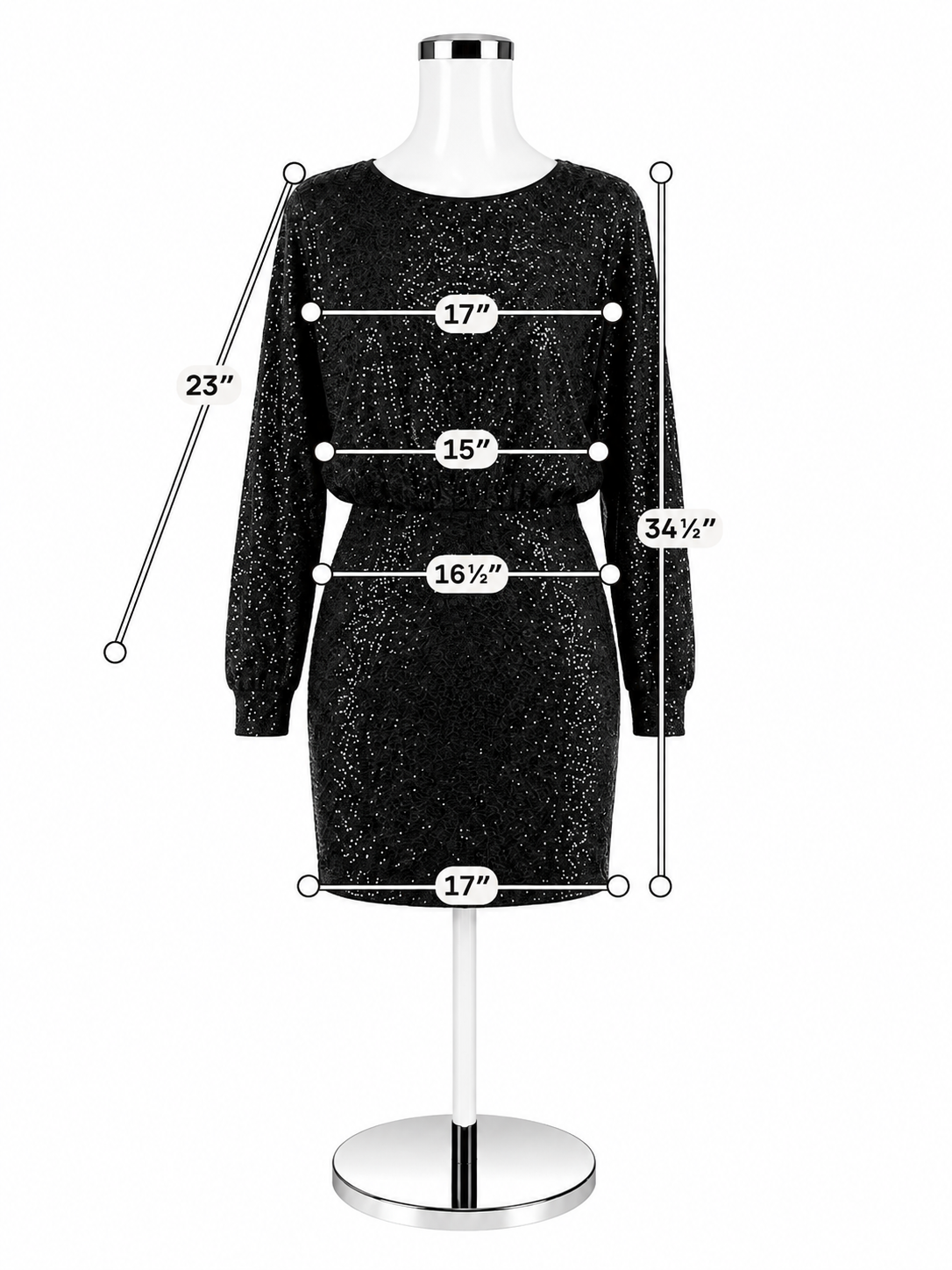 Express Size Small Black Sequins Pre-Owned Dress - ONLINE ONLY