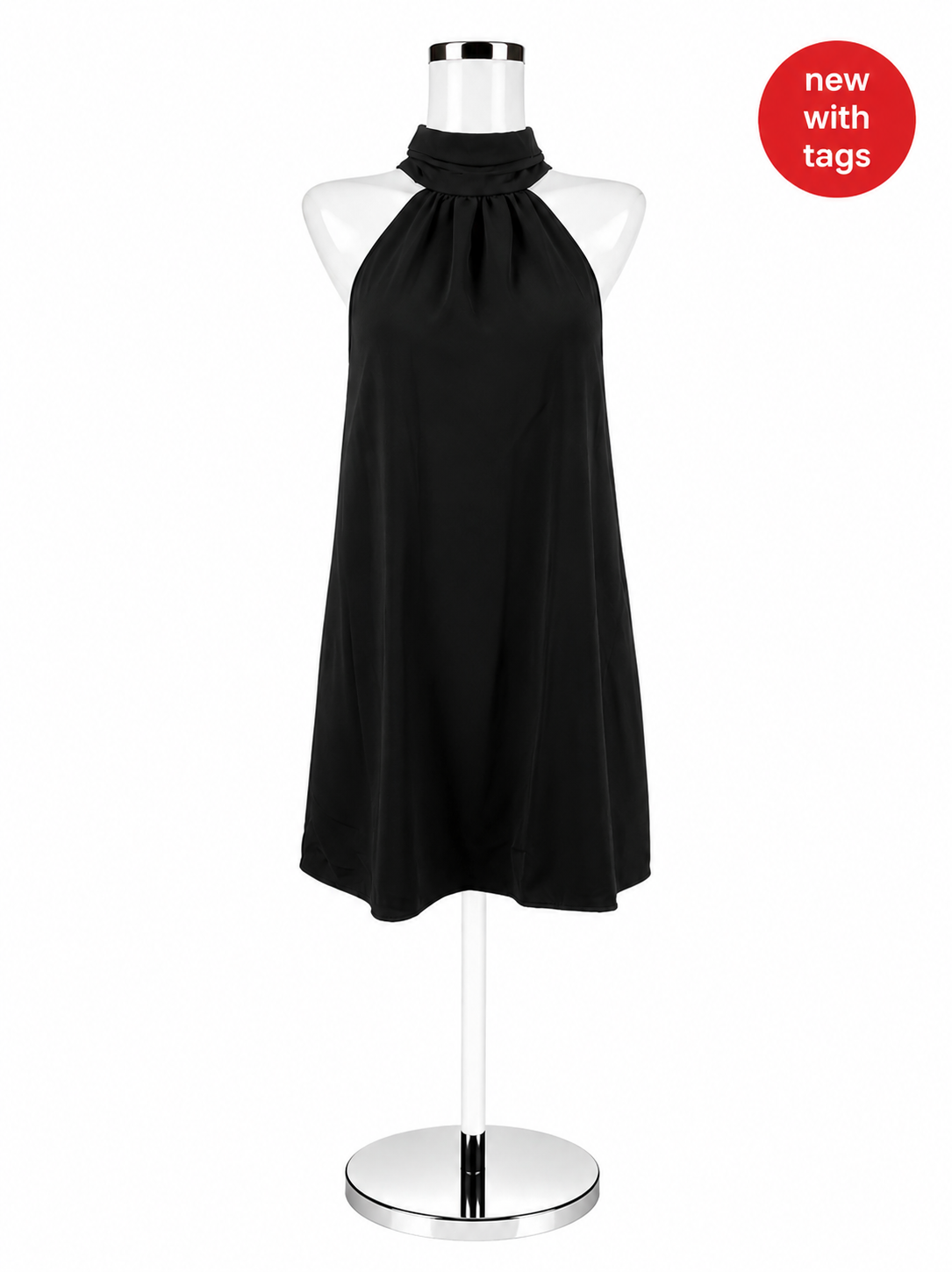 A New Day Black Solid Pre-Owned Ladies New With Tags Dress - Size Small - ONLINE ONLY