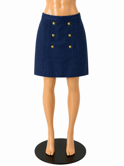 J Crew Size 10 Navy Solid Pre-Owned Ladies Skirt