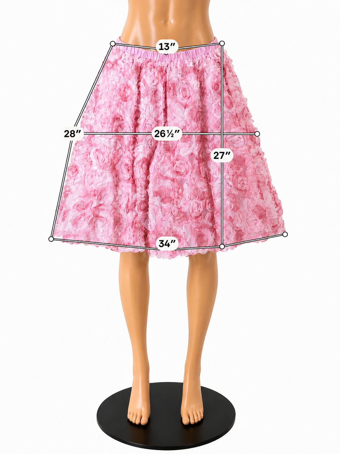 Chic Wish Size Medium Mauve Floral Pre-Owned Ladies Skirt