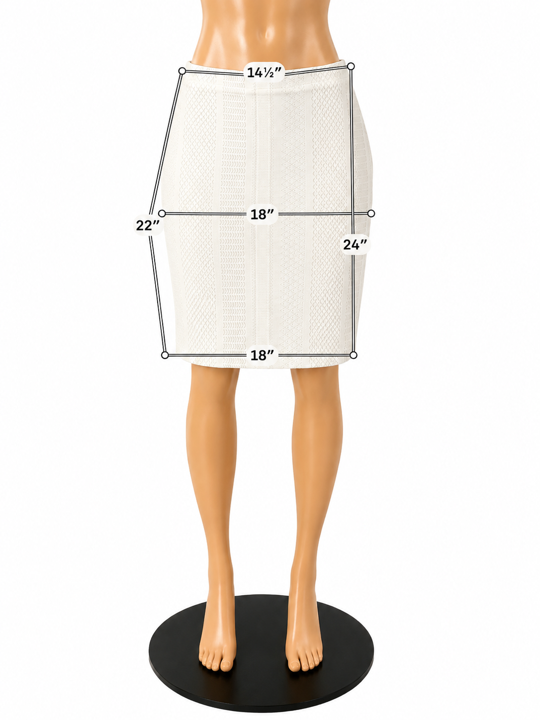 Doncaster Size 12 White Solid Pre-Owned Ladies Skirt