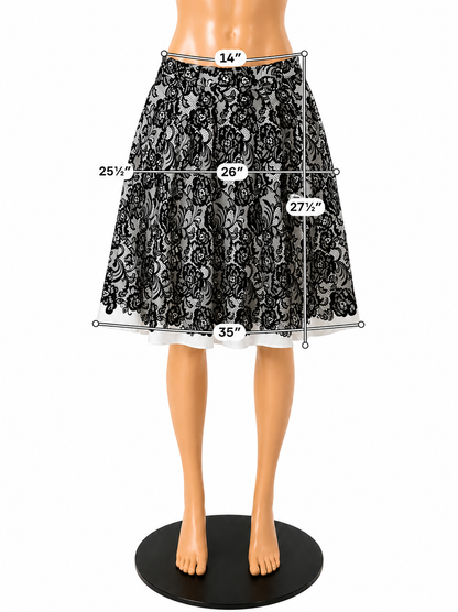 White House Black Market Size 10 Black/White Print Pre-Owned Ladies Skirt