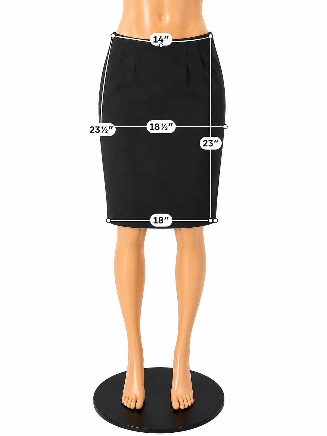 Jones Studio Size 10 Black Solid Pre-Owned Ladies Skirt