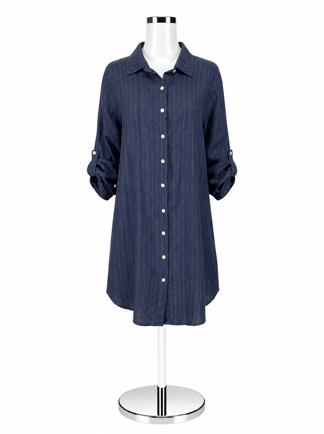 Milio Milano Size Small Navy Pinstripe Pre-Owned Ladies Dress