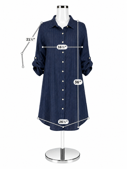 Milio Milano Size Small Navy Pinstripe Pre-Owned Ladies Dress