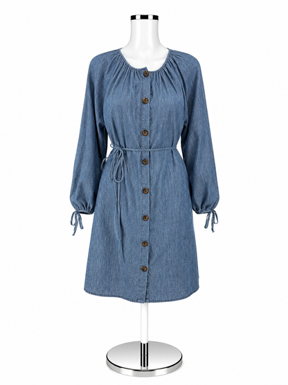 J Crew Size Small Tall Blue Chambray Pre-Owned Ladies Dress