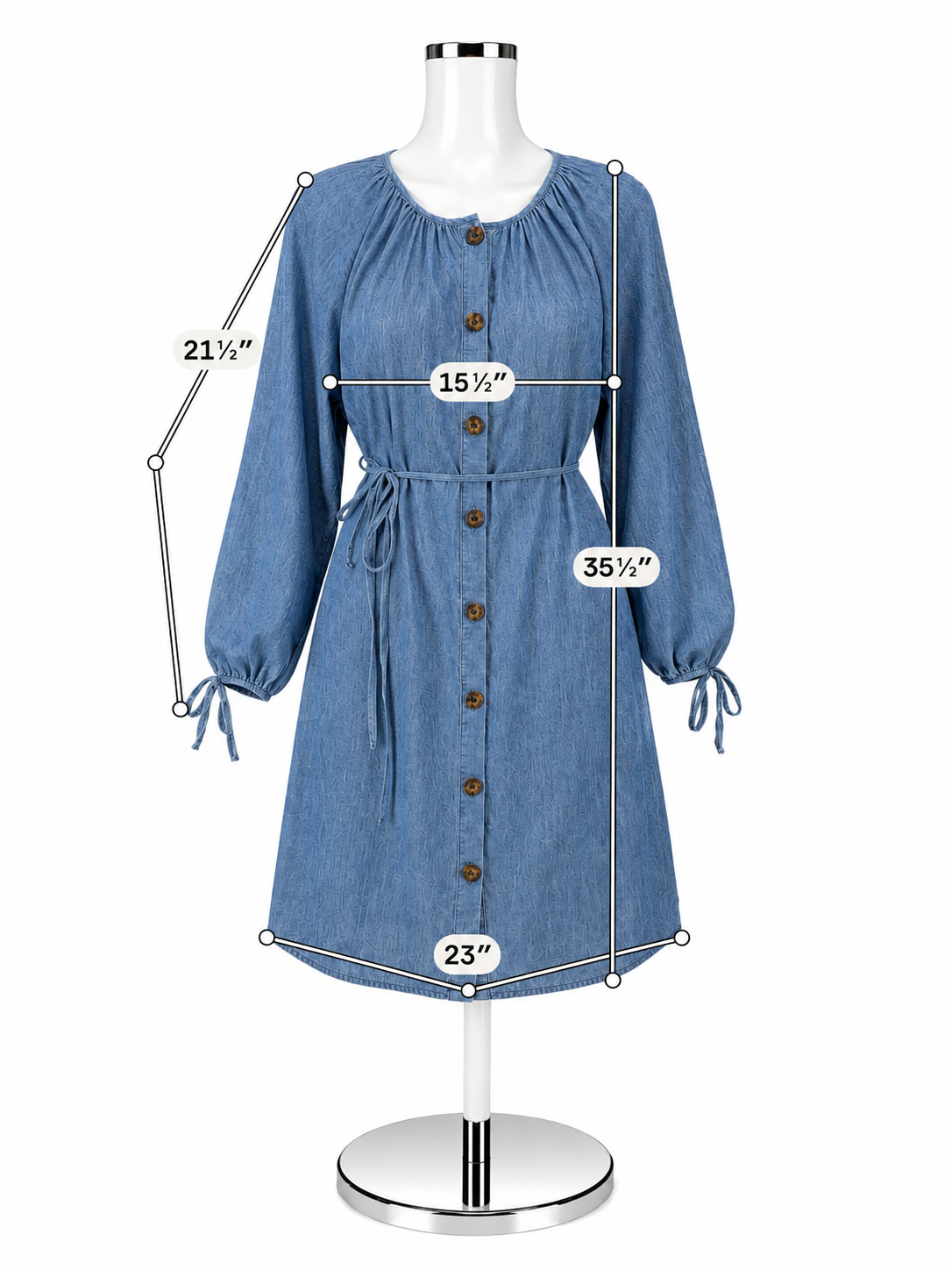 J Crew Size Small Tall Blue Chambray Pre-Owned Ladies Dress