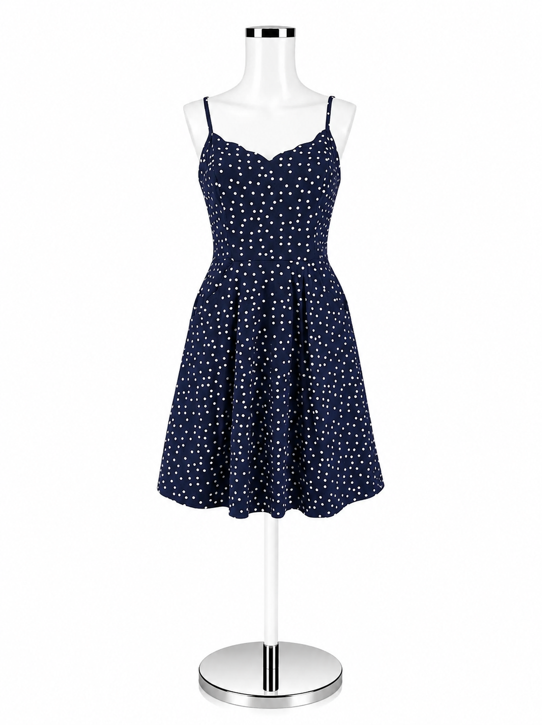 41 Hawthorn Size Small Navy/White Polka Dot Pre-Owned Ladies Dress