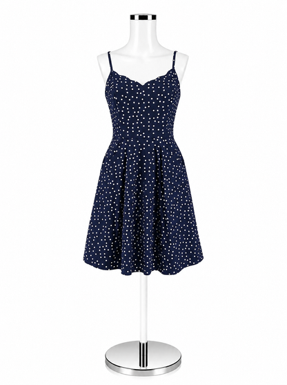 41 Hawthorn Size Small Navy/White Polka Dot Pre-Owned Ladies Dress