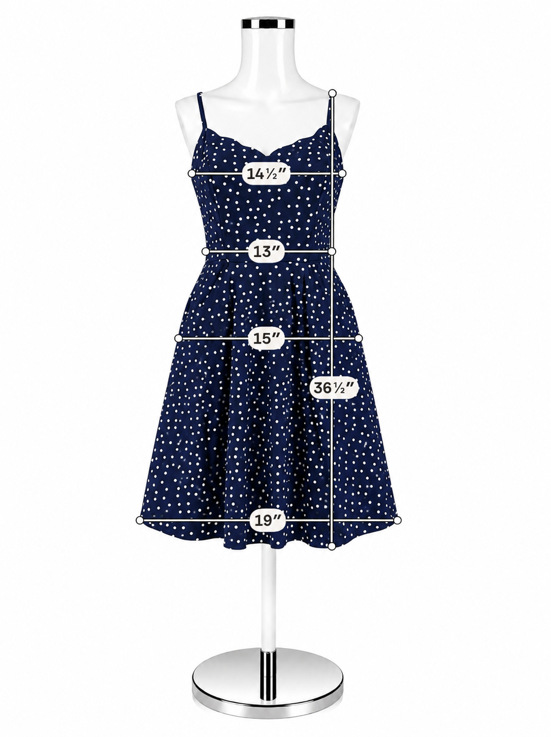 41 Hawthorn Size Small Navy/White Polka Dot Pre-Owned Ladies Dress