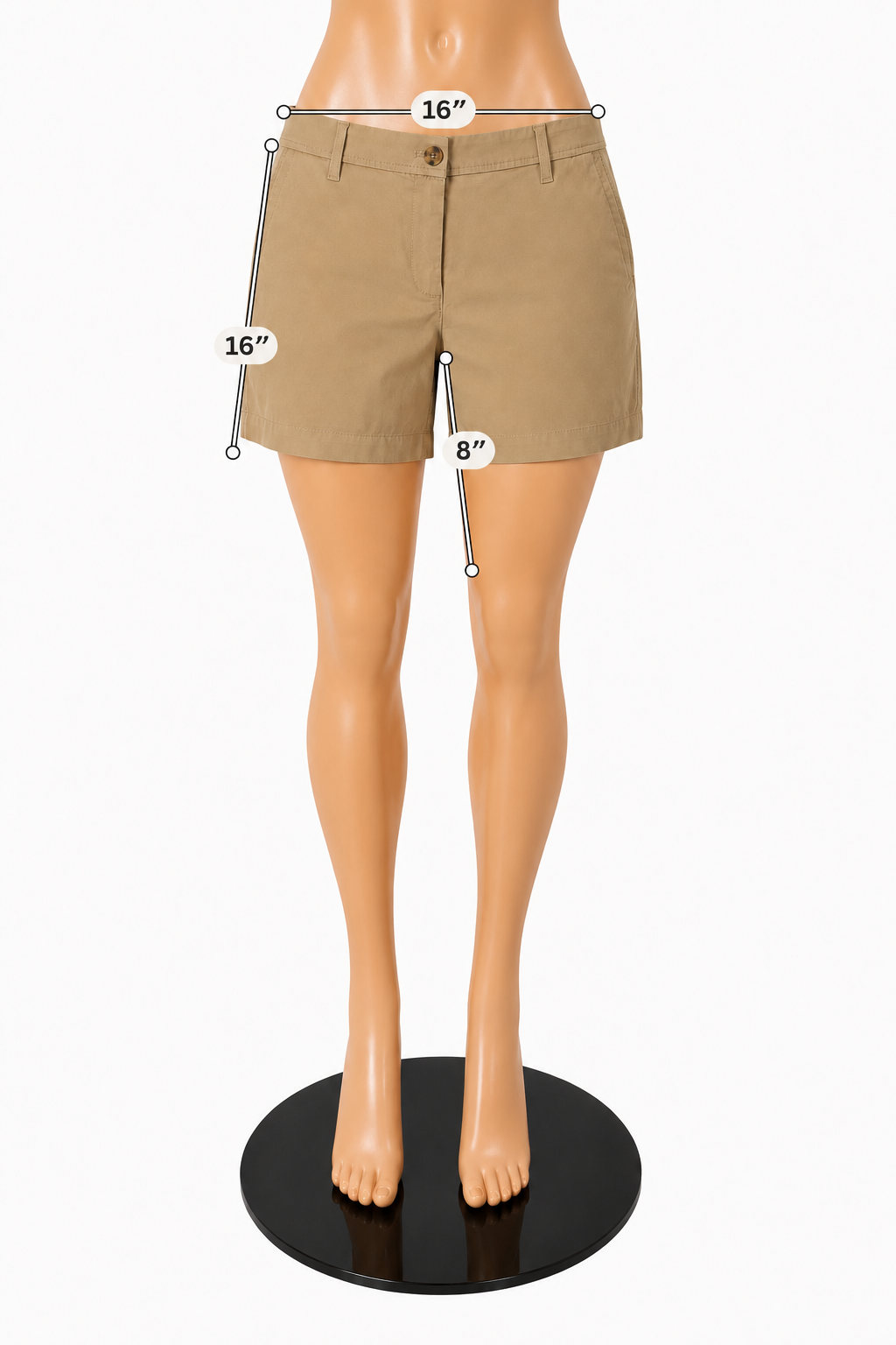 Talbots Relaxed Chino Shorts 7" Khaki Supersoft NWT Size 10