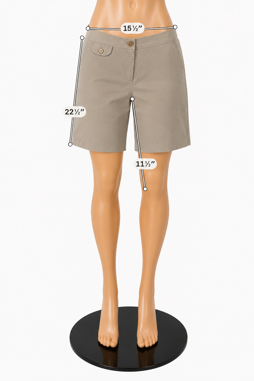 Talbots Stretch Bermuda Shorts Womens Size 12 Khaki Cotton Blend Classic