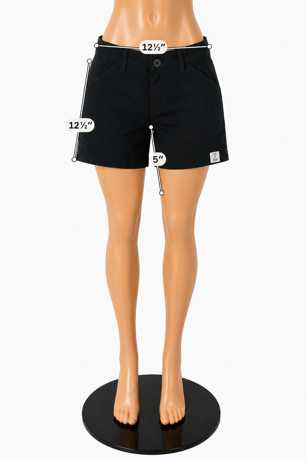 Lee Regular Fit Mid Rise Chino Shorts Black Size 10 NWTts