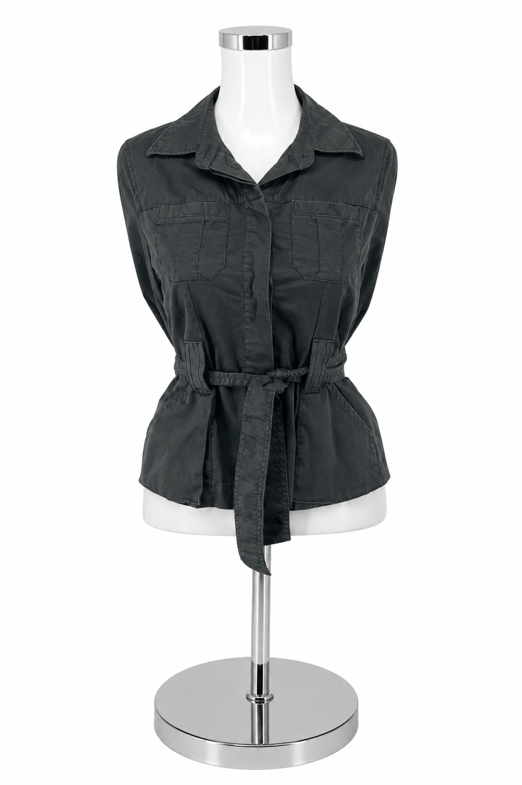 Old Navy Black Cotton Stretch Utility Jacket with Belt | Size Small - ONLINE ONLY