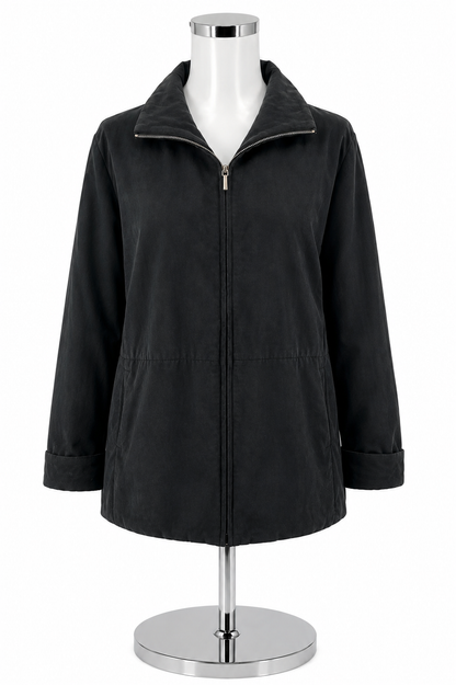 London Fog Black Insulated Zip Front Jacket Coat Womens Size Medium - ONLINE ONLY