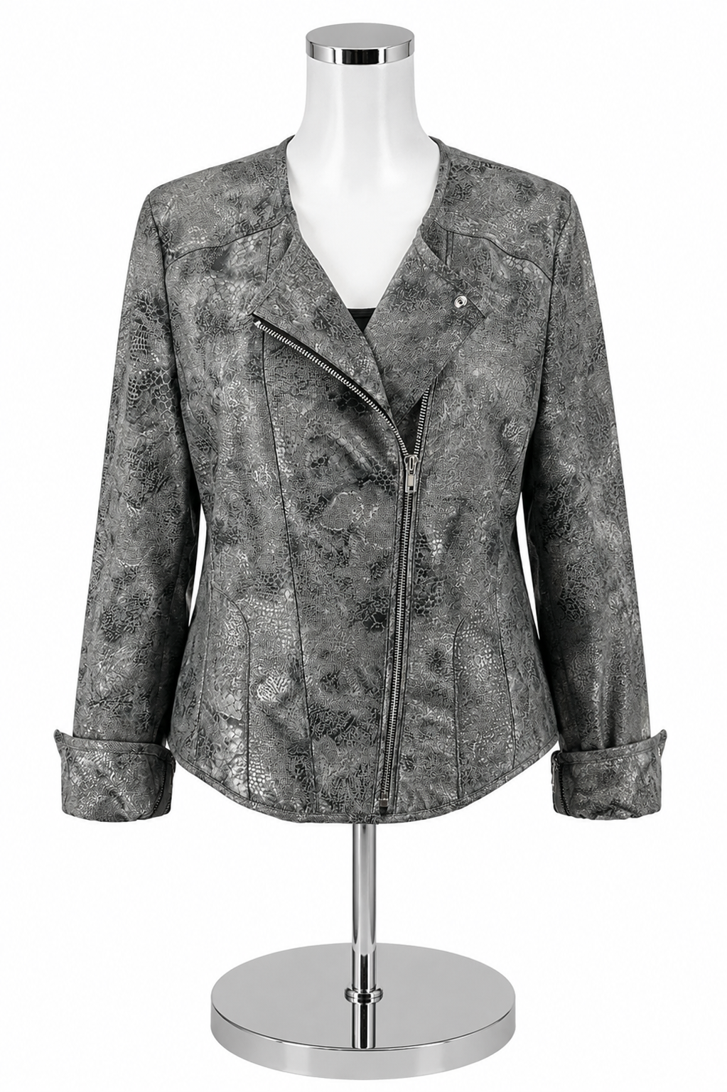 Kenneth Cole New York Snake Print Moto Jacket - Size Medium - ONLINE ONLY