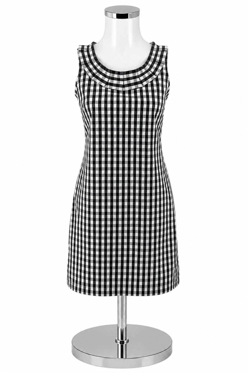 Talbots Petites Checkered Gingham Shift Dress | Size 4P Black &amp; White- ONLINE ONLY