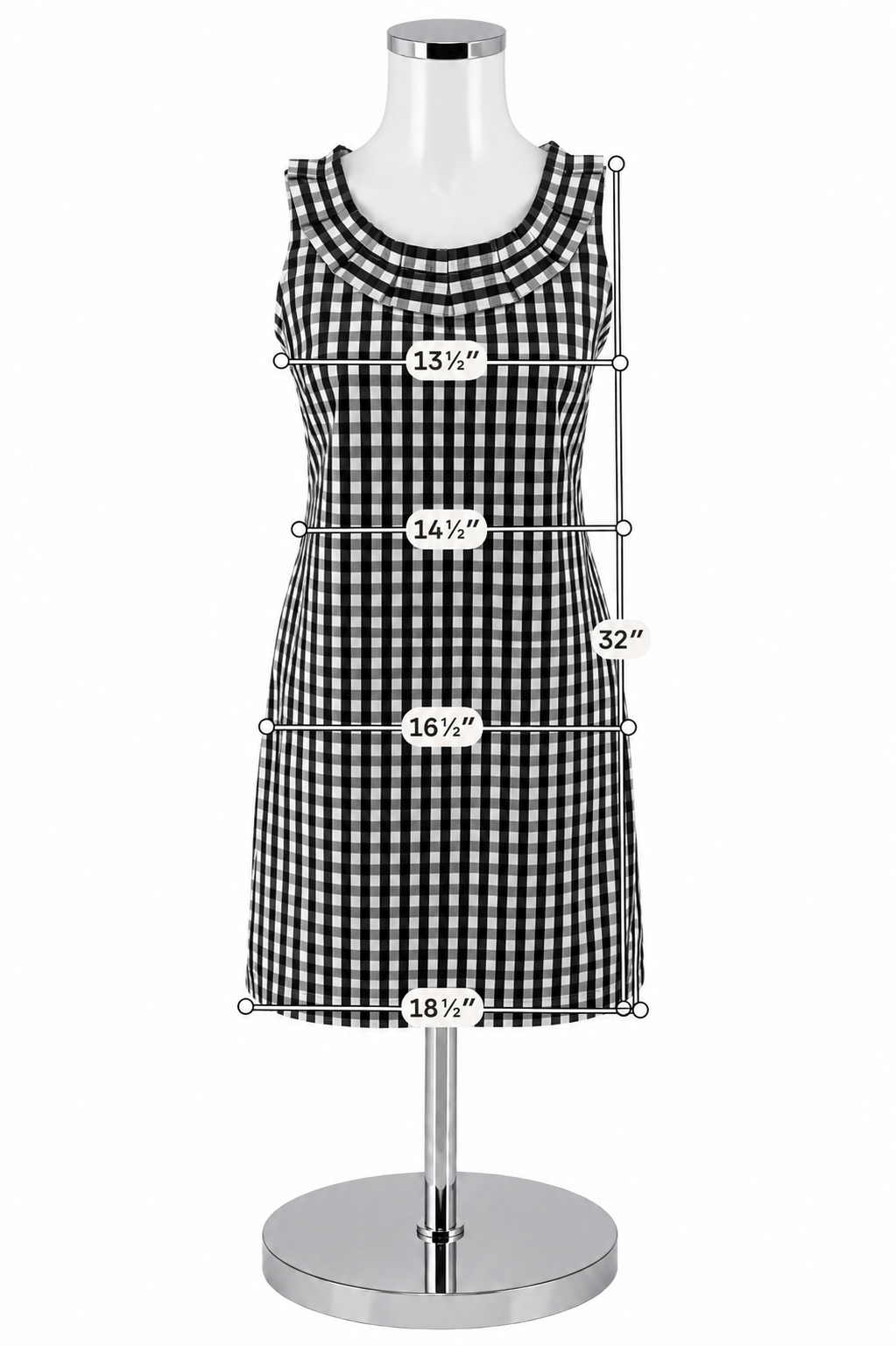 Talbots Petites Checkered Gingham Shift Dress | Size 4P Black &amp; White- ONLINE ONLY