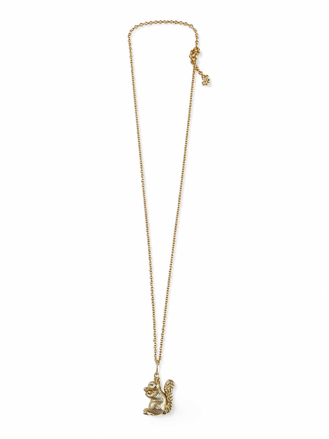 Talbots Gold Tone Whimsical Squirrel Pendant Necklace