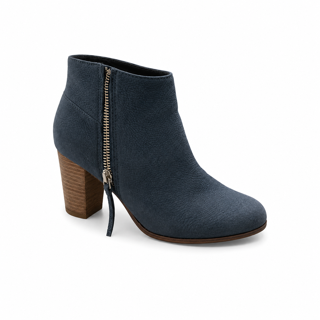 Cole Haan Hayes Suede Block Heel Ankle Boots Blue Size 7.5
