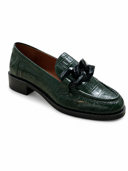 Unit Indiversity Black Croc Embossed Loafers Womens EU 38