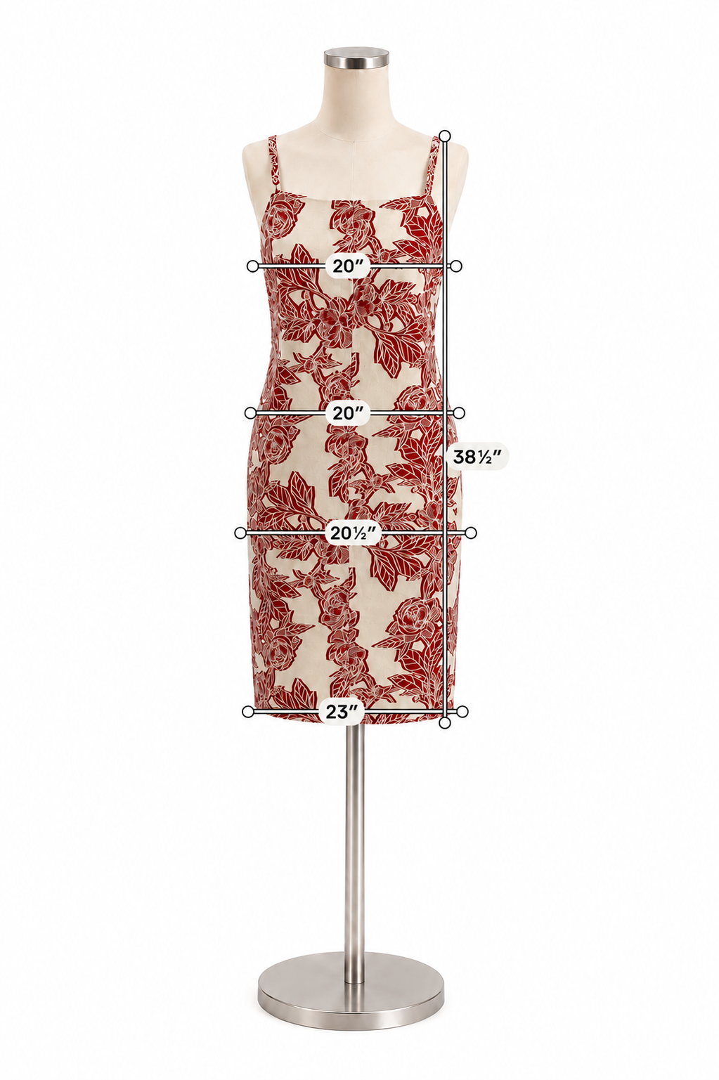 THML Red &amp;amp; White Floral Jacquard Sheath Dress Size Large- ONLINE ONLY