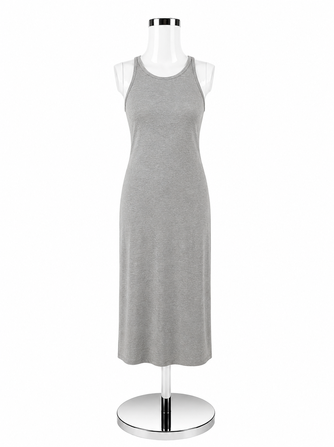 Athleta Gray Ribbed Sleeveless Tank Midi Dress Size Small - ONLINE ONLY