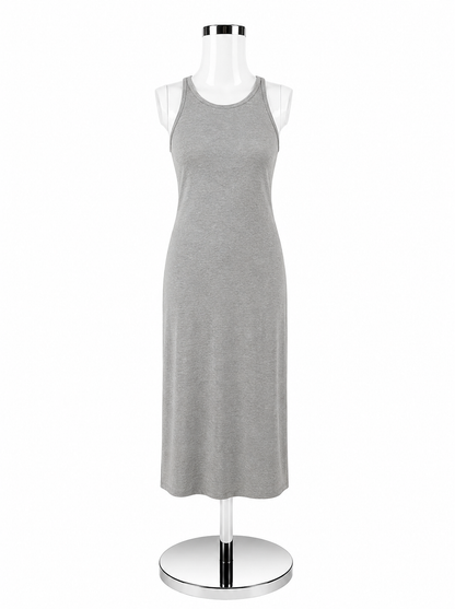 Athleta Gray Ribbed Sleeveless Tank Midi Dress Size Small - ONLINE ONLY