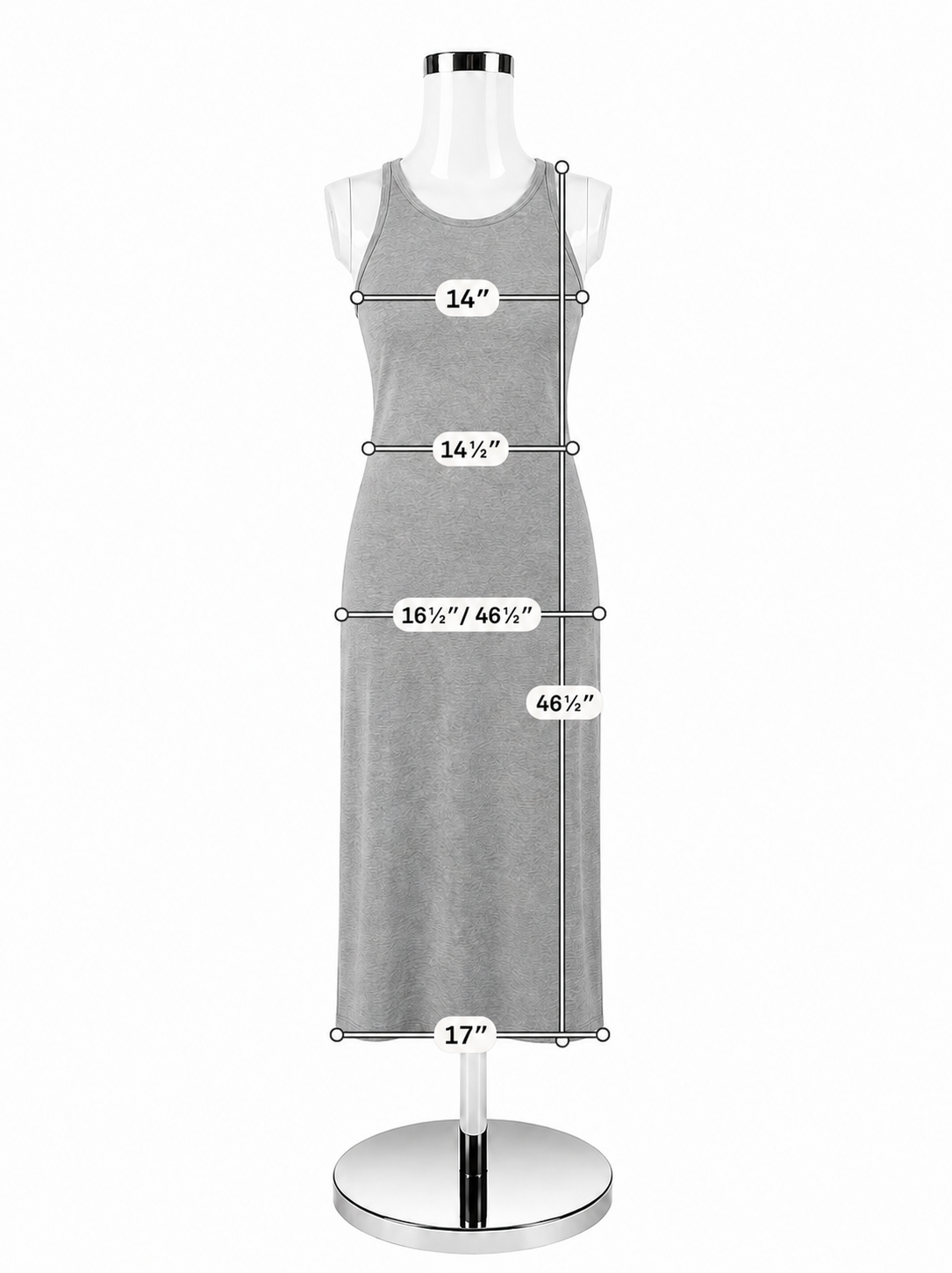 Athleta Gray Ribbed Sleeveless Tank Midi Dress Size Small - ONLINE ONLY
